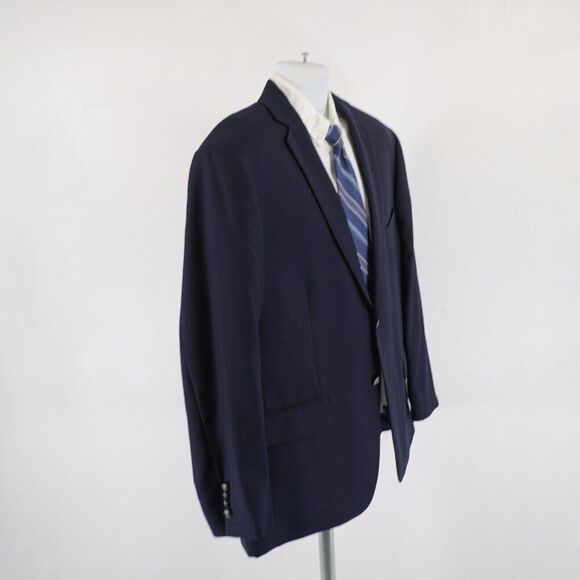 Joseph Abboud Reda Super 100s Wool Blue Basketweave 2 Silver Button Blazer 44S - Picture 8 of 14